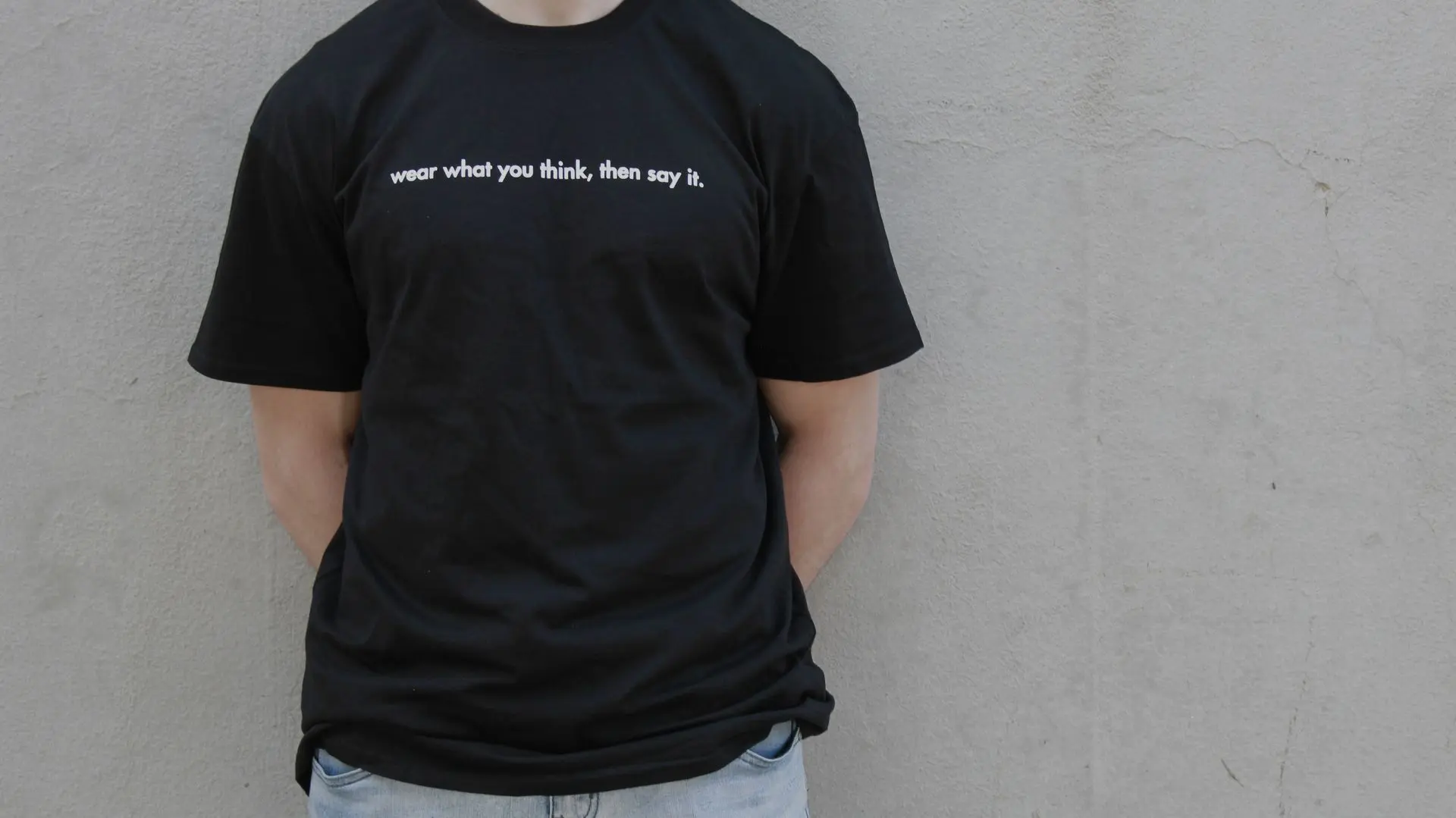 Guy wearing THE FREE SPEECH SHIRT